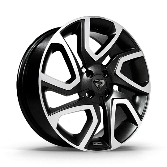 Roda DISCOVERY Aro 17" 4x100 Tala 6" - Diamantada Total Preto Brilhante