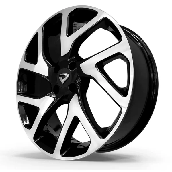 Roda VELAR Aro 18" tala 6" Diamantada Total Preto Brilhante